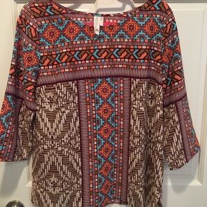 Pink Owl Quarter Sleeve Patterned Top